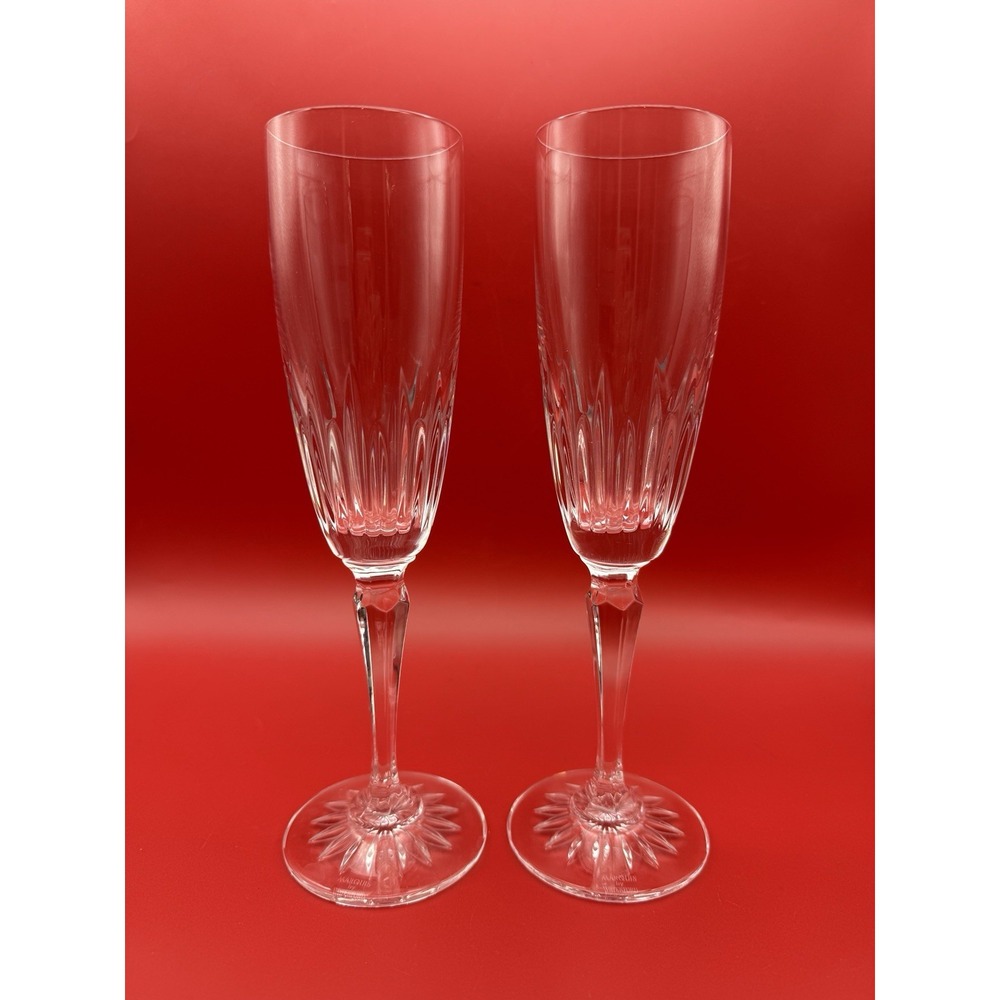Vintage Marquis by Waterford Crystal Champagne Toasting Flutes 9.25"